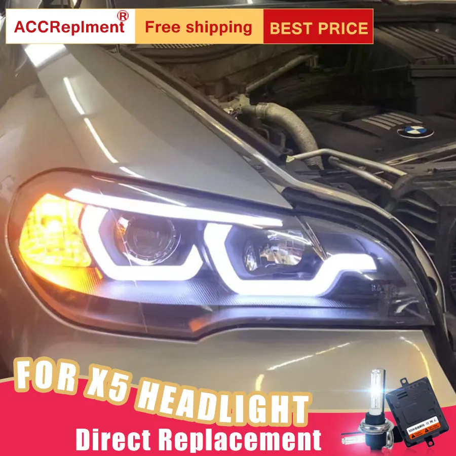 2 шт. светодиодный фары для BMW X5 E70 2007 2013 Автомобильные ангельские глазки комплект