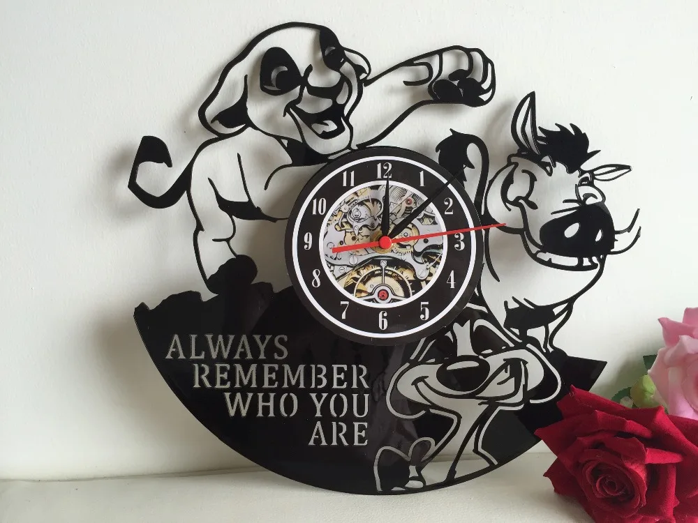 часы на стену Большие настенные Король Лев Симба Виниловая пластинка обои saati Reloj