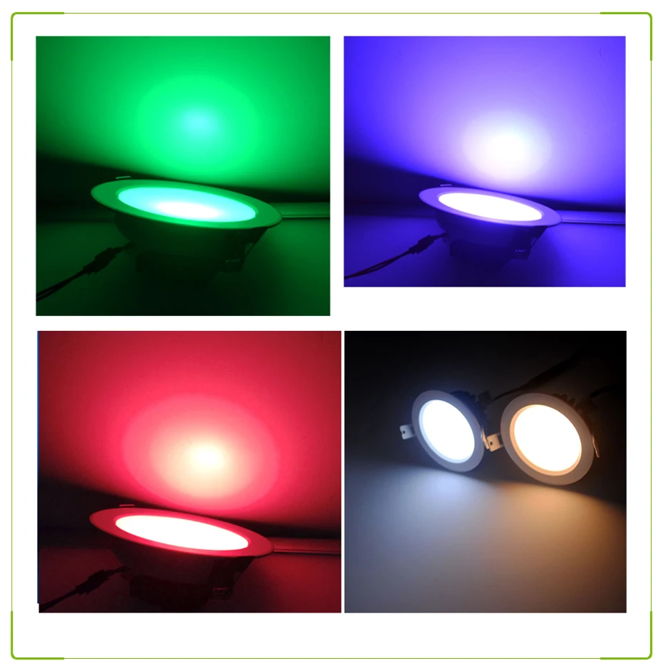 Затемняемый Светодиодный светильник 10 Вт RGB+ белый/теплый белый AC 85-265 в потолочный точечный потолочный светильник+ таймер дистанционного управления