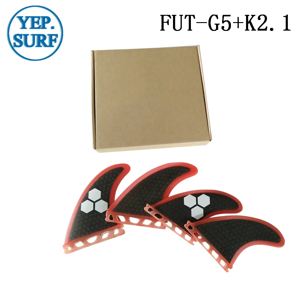 4 шт Future Quad Fin G5+ K2.1 Honeycomb Surf Fin черный и красный с логотипом плавник для серфинга, Future Quihas в серфинге