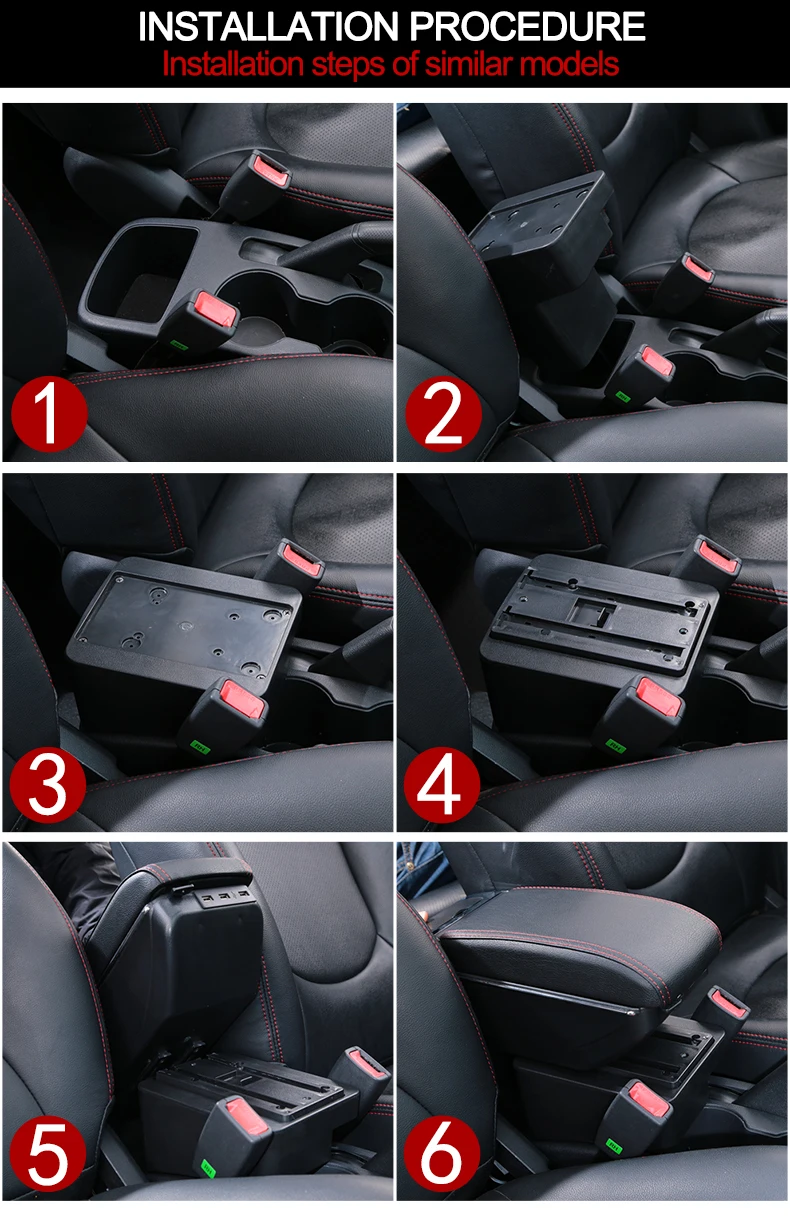 Для Kia Rio II подлокотник 2007-2010 caja Универсальная автомобильная центральная консоль caja Модификация аксессуары двойной поднятый с USB