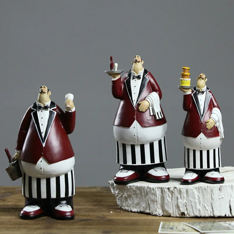 Шеф повар Изделия из смолы Винтаж Home Decor шеф обстановка украшения Artesanato фигурка