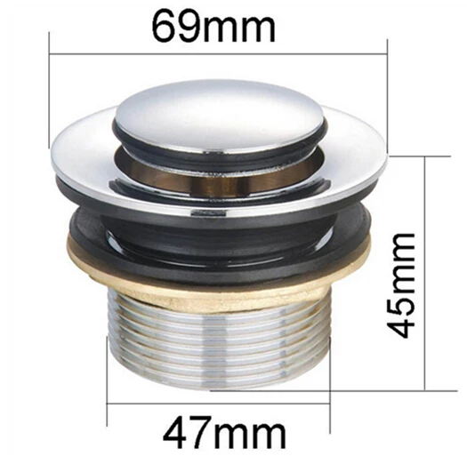 Хромированный дренаж для ванной и комнаты выдвижной слив с нажимом прочная