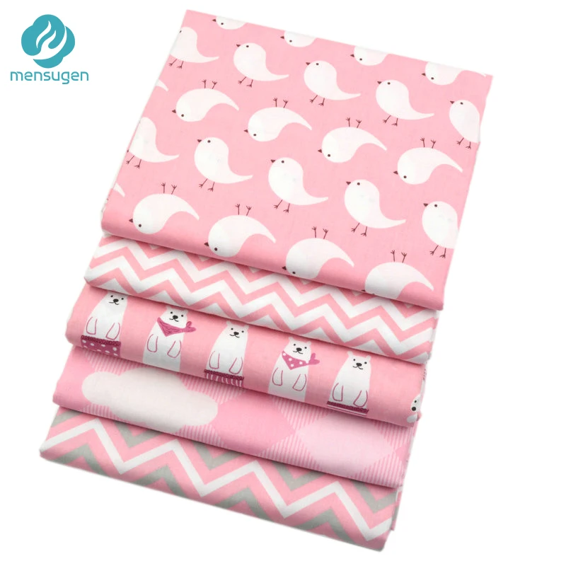 5 pcs/lot 40x50cm Pink Color Cotton Fabric for Patchwork Quilts Cushions Patchwork Telas Sewing Tissue DIY Crafts Tilda Cloth