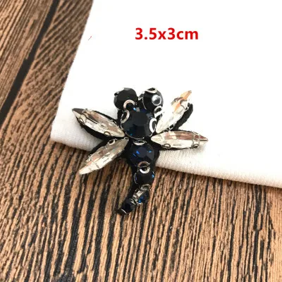 Синий кристалл стрекозы патчи для одежды сумки обувь шитье блестками бисером