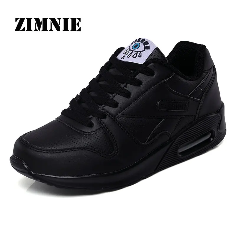 02 Black Pu ZIMNIE, брендовая Стильная Спортивная обувь для мужчин и женщин, Классические Легкие кроссовки, амортизация, дышащая, унисекс, спортивная обувь для ходьбы - Цвет: 02 Black Pu