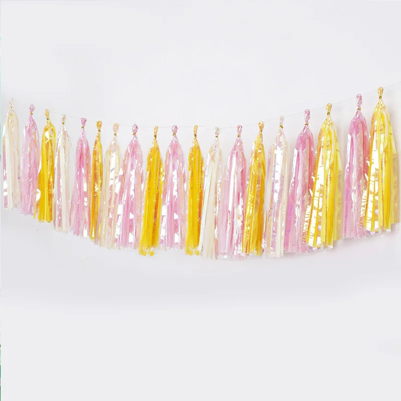 30pc yellowwhitepink Бумага переливающийся подвесная гирлянда декоративная бумага на Хэллоуин Рождество Свадьба День рождения DIY подвесные украшения для вечеринки поставщиков - Цвет: 30pc yellowwhitepink