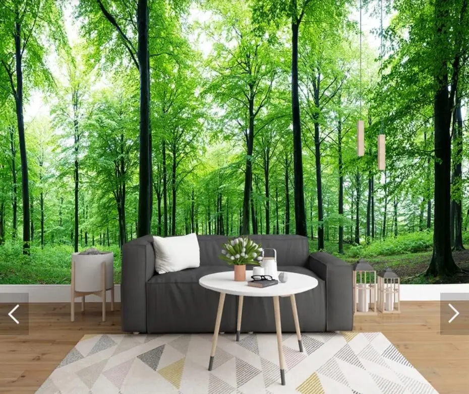 

3D Modern Forest Wall Mural Wallpaper Printed Photo Wall Paper Roll Contact Paper Wallpapers for Living Room Papel De Parede