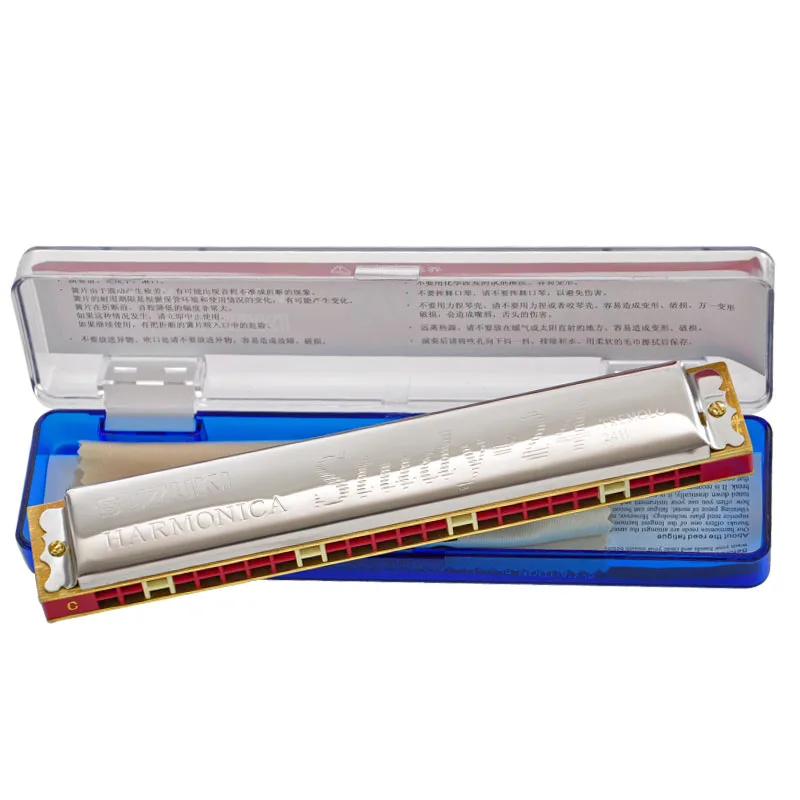 Suzuki 24 hole Harmonica key of C Tremolo Folk Master Hole для начинающих играть в полифонный тон|24