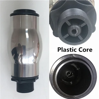 Plastic Core 4 шт. DN25 " Нержавеющая Сталь Европейская пена фонтан сопла пруд спринклеры головки - Цвет: Plastic Core