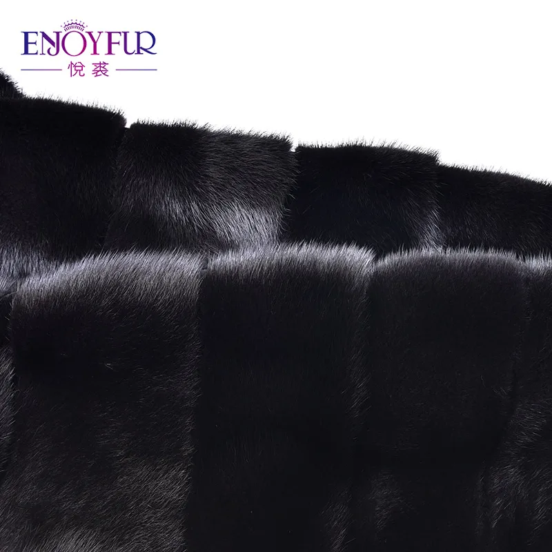 Enjoyfur Для женщин На зимнем меху Пальто и пуховики реального норки Мех утка Пух