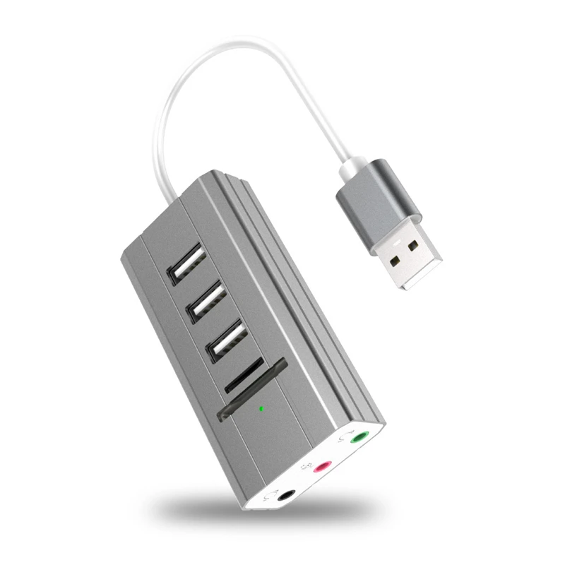 Адаптер для usb-концентратора типа c 8 в 1 концентратор USB Type C адаптер с 3 портами(стандарт c/Micro SD устройство для считывания/записи аудио микрофона свинина Поддержка OTG USB флэш накопитель для Windows, Mac Book и т. д