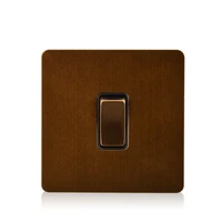 luxury light wall switch panel electrical push button 1 gang 10a 110 250v lamp switched satin metal stainless steel material