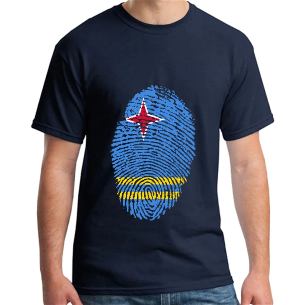 Мужская хлопковая футболка с принтом флага Aruba Футболка круглым вырезом и