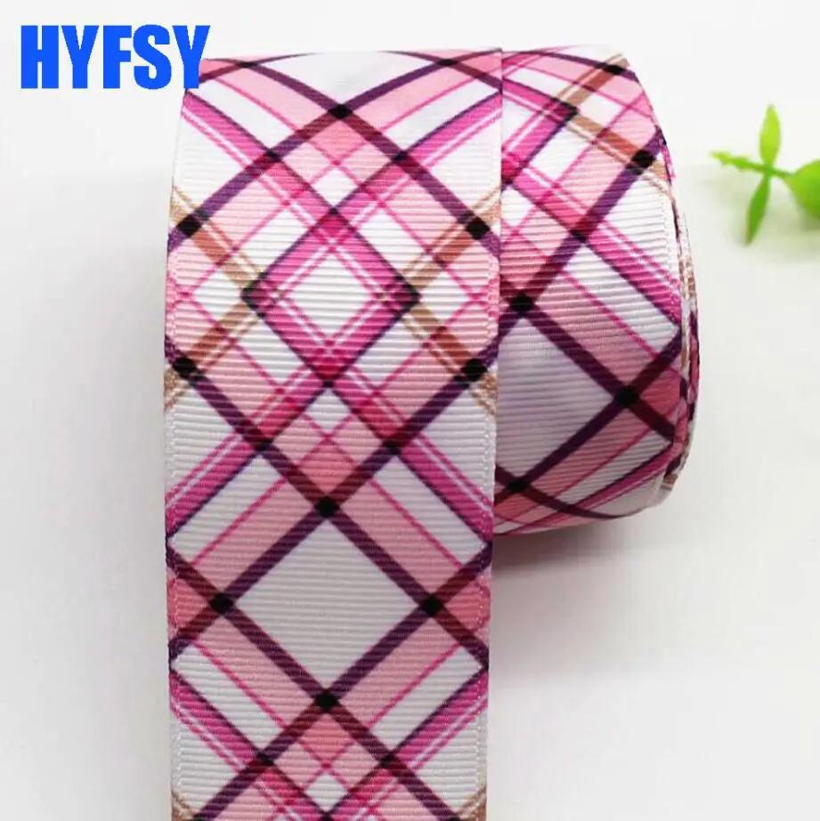 Hyfsy 10093 25 38 мм клетчатая лента 10 ярдов DIY украшения для волос подарочная упаковка материалы ручной работы бант корсажные ленты плед - Цвет: 10
