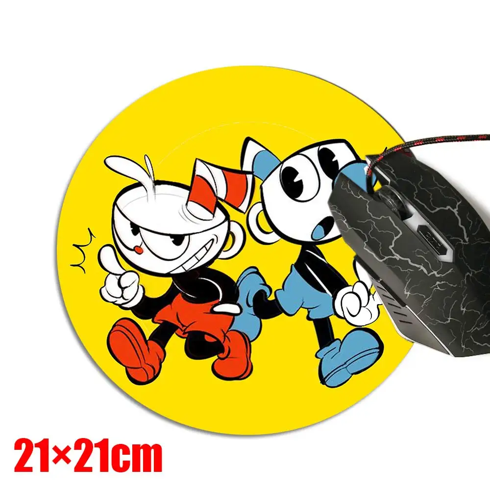 Игровой Cuphead Mugman износостойкий коврик для мыши настольная панель циркулярная