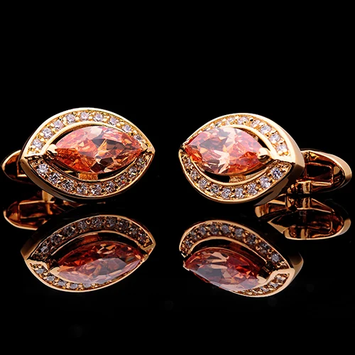 Мужские запонки на пуговицах KFLK роскошные золотого цвета с кристаллами