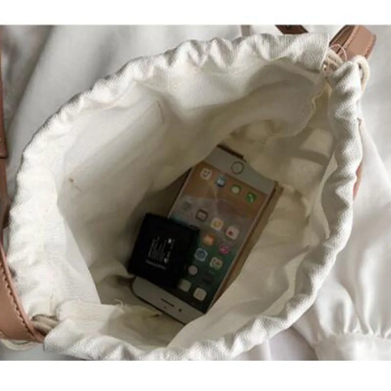 Модные холщовые Сумки-мешки с вырезами женские сумки на плечо женская