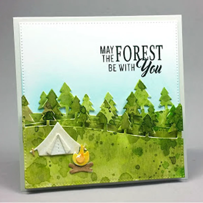 Набор металлических трафаретов для кемпинга с изображением огненных иконок