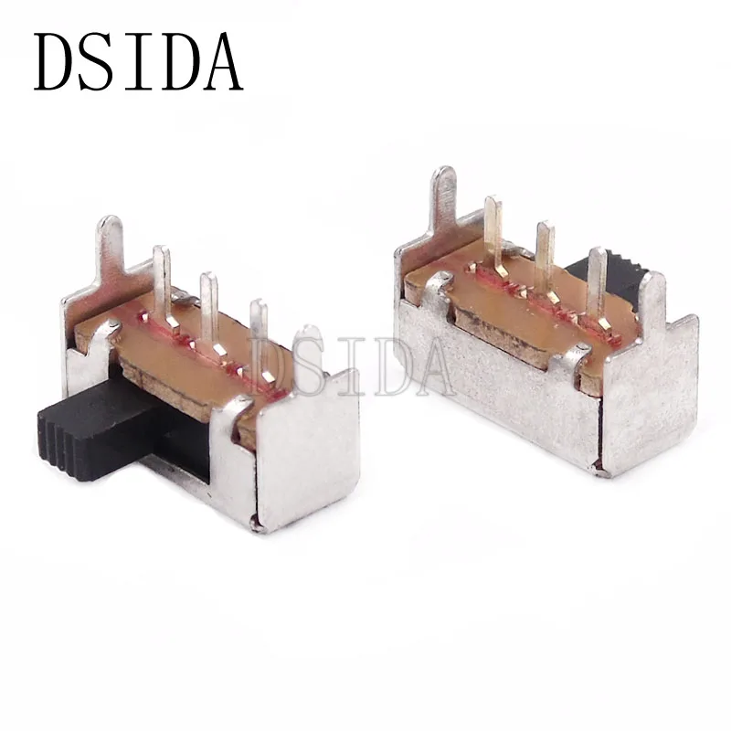 10 шт. 3Pin PCB 2 позиции 1P2T 50В 0.5A мини-скользящий переключатель правый угол 4 мм ручка