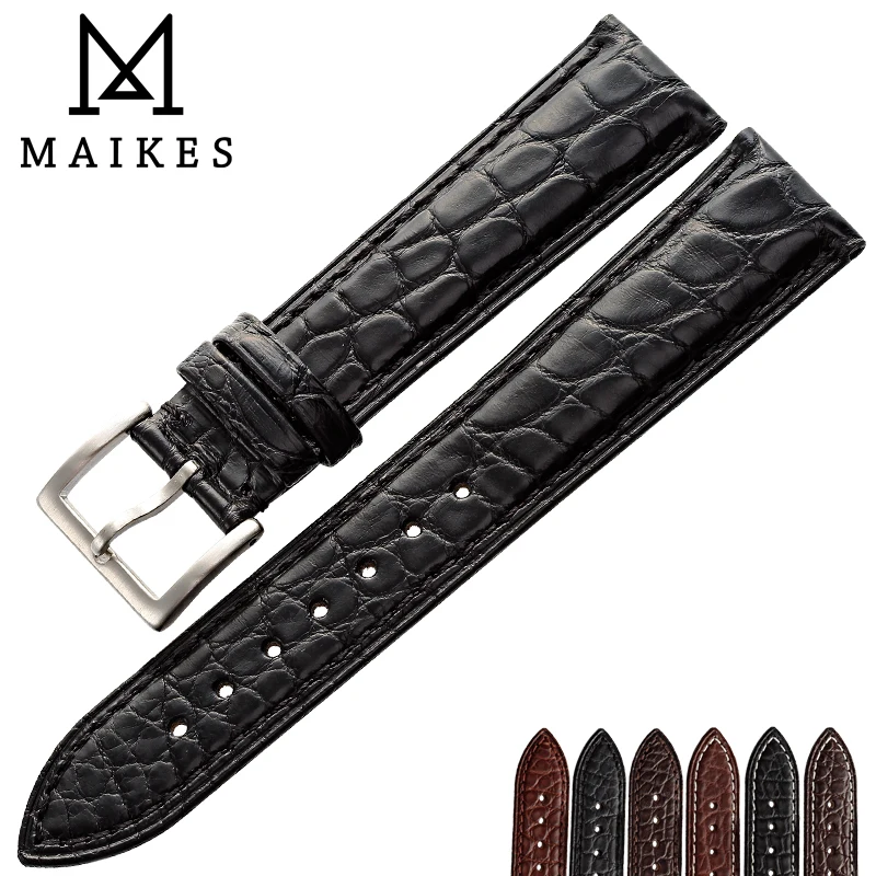 MAIKES Luxury Alligator Watch Band 14mm 20mm 22mm 24mm Genuine Crocodile Genuine Leather Watch Strap Case For IWC OMEGA Longines