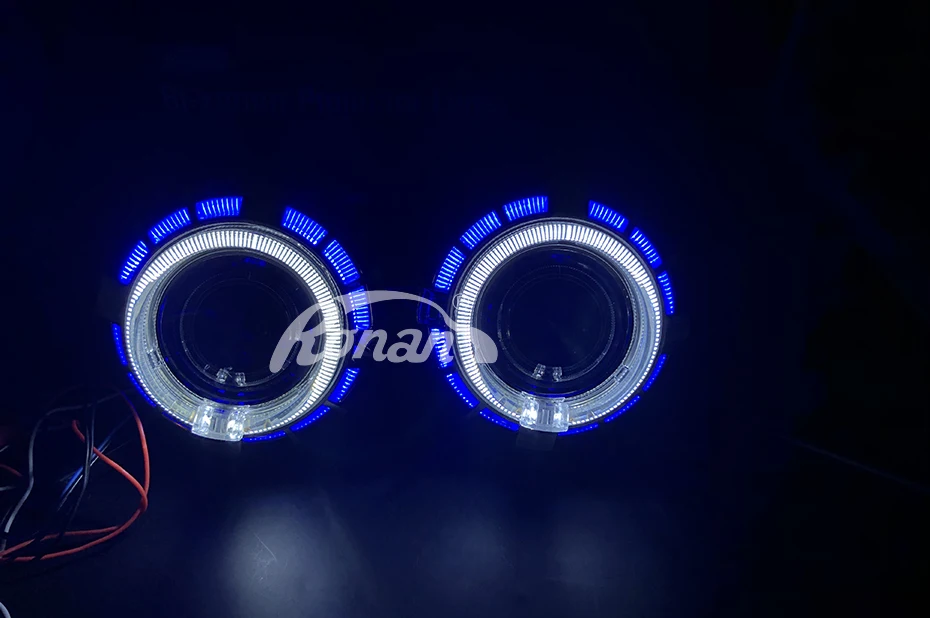 RONAN 2," mini ver8.1 биксенон H1 объектив проектора H4 H7 Розетка двойной светодиодный Оптический Белый ангельские глазки автомобильный Стайлинг модернизированная фара