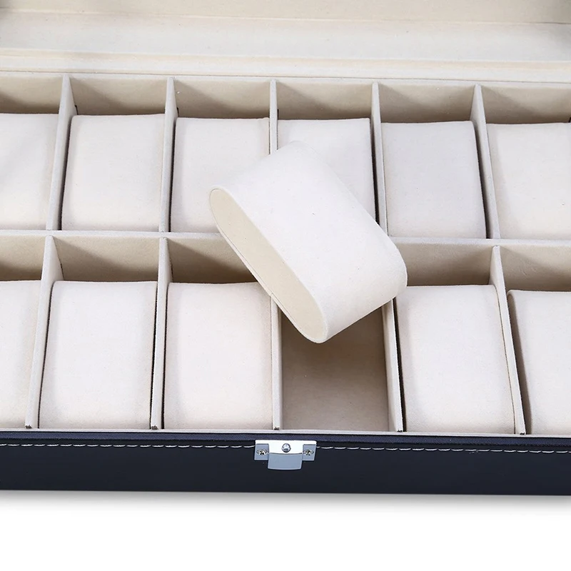 Черный кожаный держатель для часов органайзер коробка хранения шкатулка