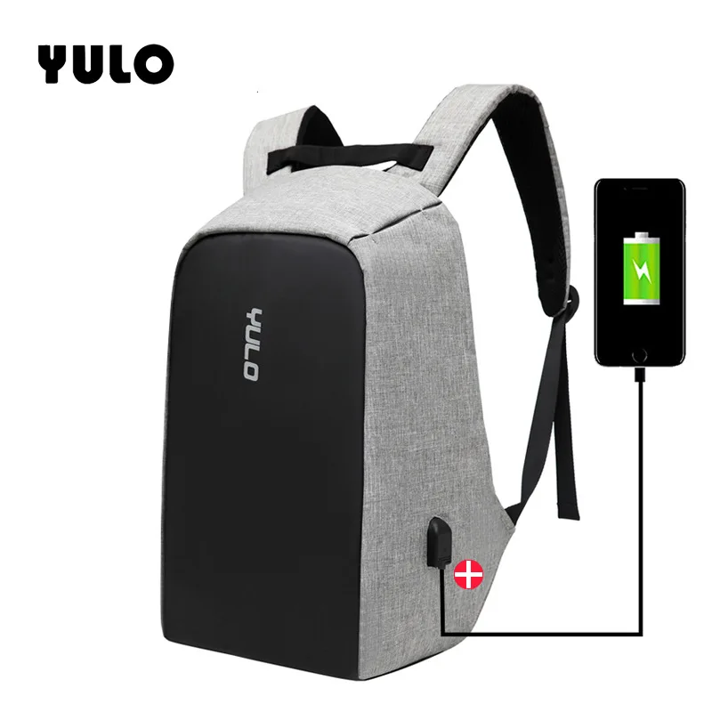 YULO Многофункциональный USB зарядный мужской 15-дюймовый рюкзак для ноутбука