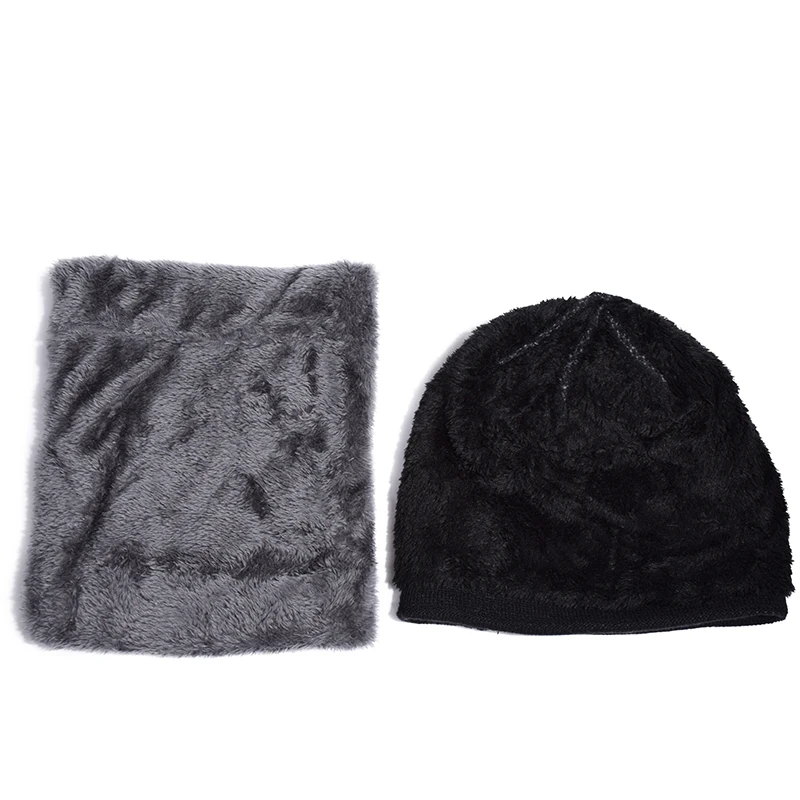 MNKNCL зимние шапочки мужской шарф вязаная шапка маска теплая мешковатая зимняя для