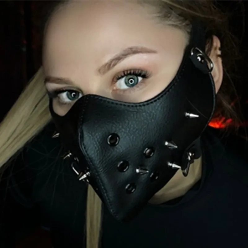 Кожаные Мотоциклетные маски для лица в стиле панк крутая Мужская модная маска