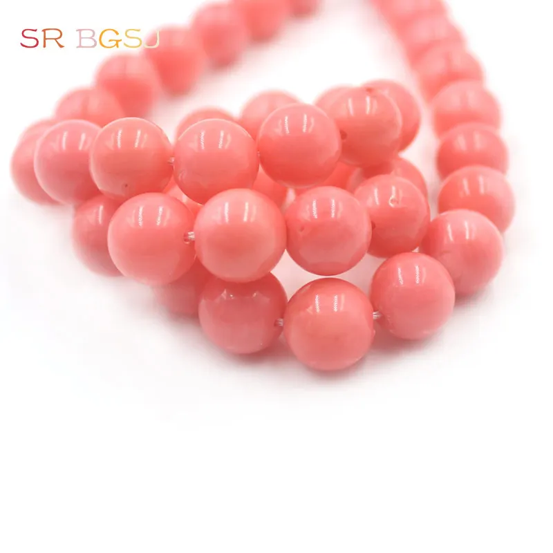 Free Shipping 4 6 8 10 9 11mm Wholesale Round Pink Coral Sea Bamboo Gems Natural Jewelry Beads 15&quot|jewelry beads|beads free shippingbead