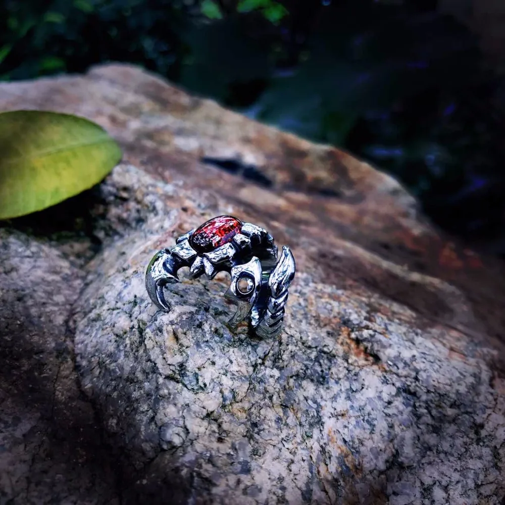 Кольцо из нержавеющей стали с фианитом|scorpion ring|personalized ringjewelry stainless |