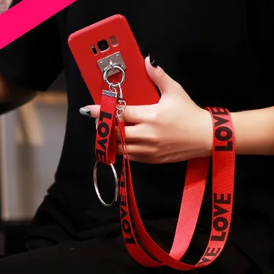 Red Red strap Чехол для samsung galaxy S8, S9 Plus, S6, S7 Edge, Жесткие ПК-Чехлы, крышка для samsung Note 5, Note 8 - Цвет: Red Red strap
