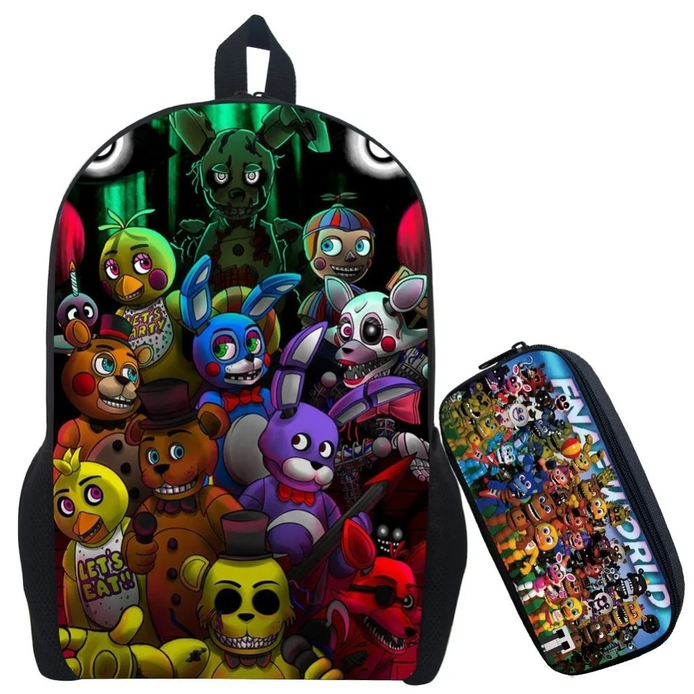 Небесно-голубой Рюкзак Five Nights At Freddy Детский рюкзак для мальчиков и девочек рюкзак с рисунком аниме Five Nights At Freddy - Цвет: Небесно-голубой