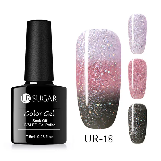 3 color18 Ur Sugar, термогель-лак, температура, изменение цвета, блестящий Гель-лак, впитывающий УФ-Гибридный лак, Полупостоянный Гель-лак - Цвет: 3 color18