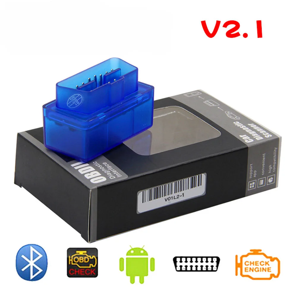 Супер мини автомобиль ELM327 Bluetooth диагностический инструмент V2.1/V1.5 OBD2 ELM 327 для
