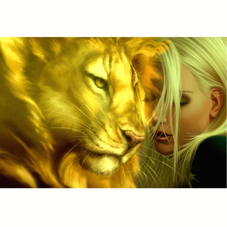 Алмазная 5D Вышивка сделай сам картина из страз с левом и девушкой Набор для