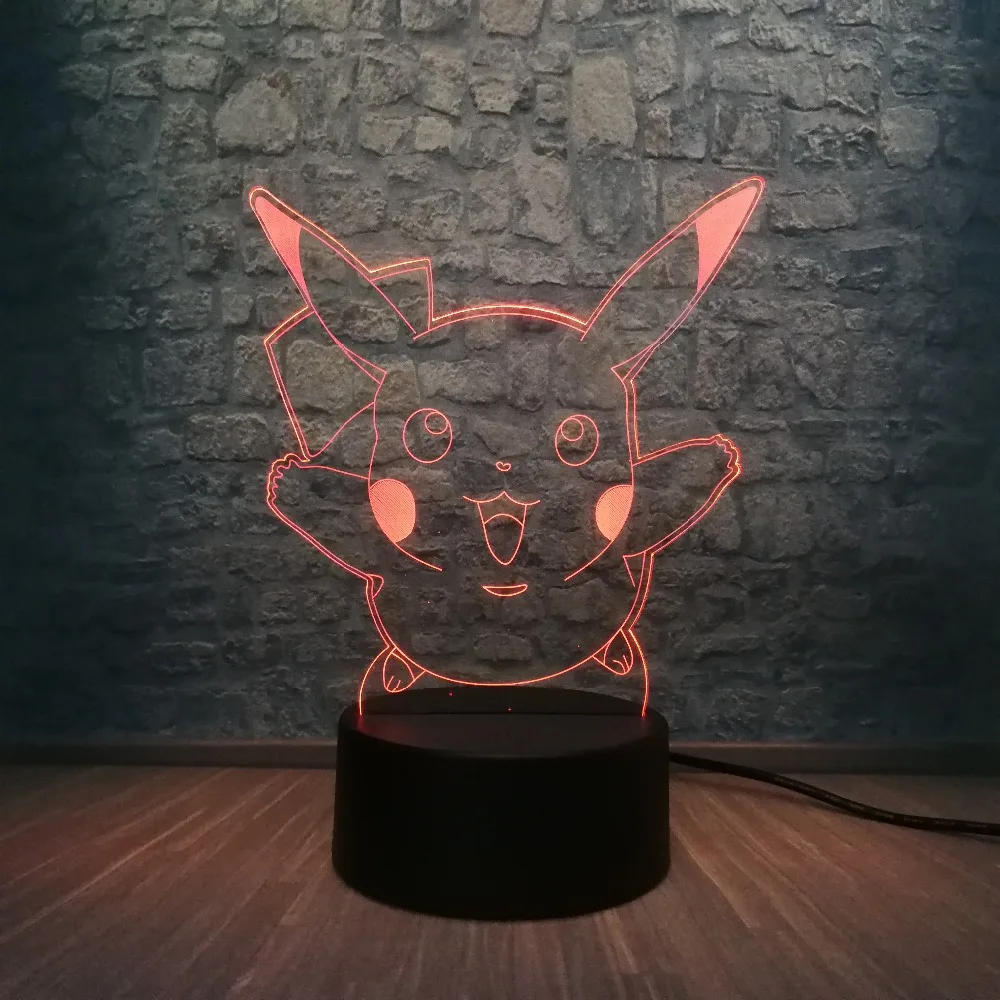 Японский Pokemons Go Game 3D LED USB лампа Мультфильм кавайный питомец Пикачу красочный
