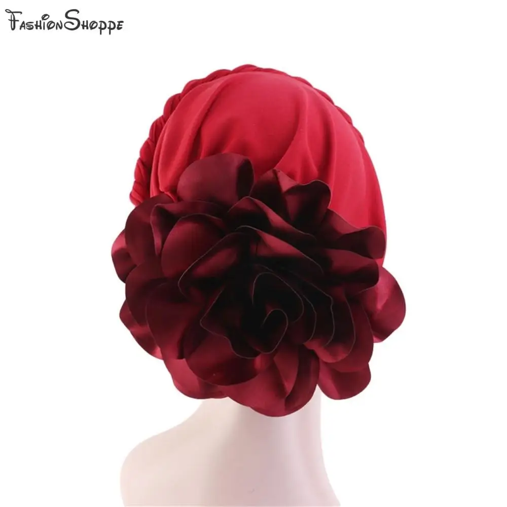 Большой тюрбан для косичек с цветами Женский исламский молитвенный бандана