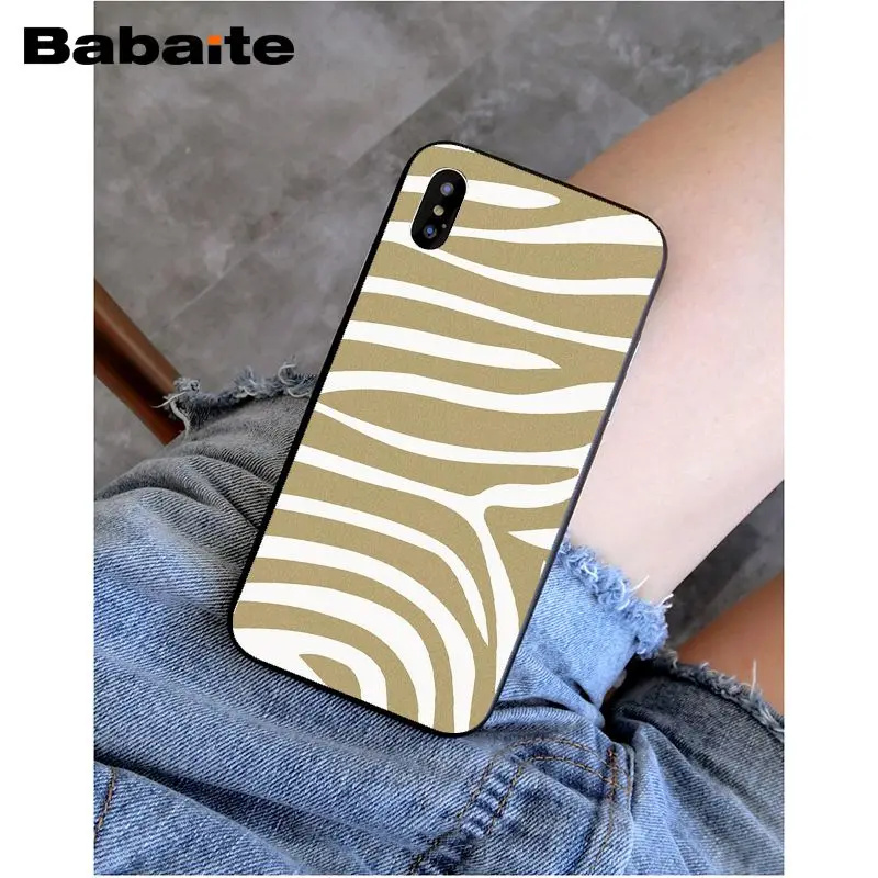 Мягкий чехол для телефона Babaite белый черный розовый золотистый с зеброй iphone 8 8plus и