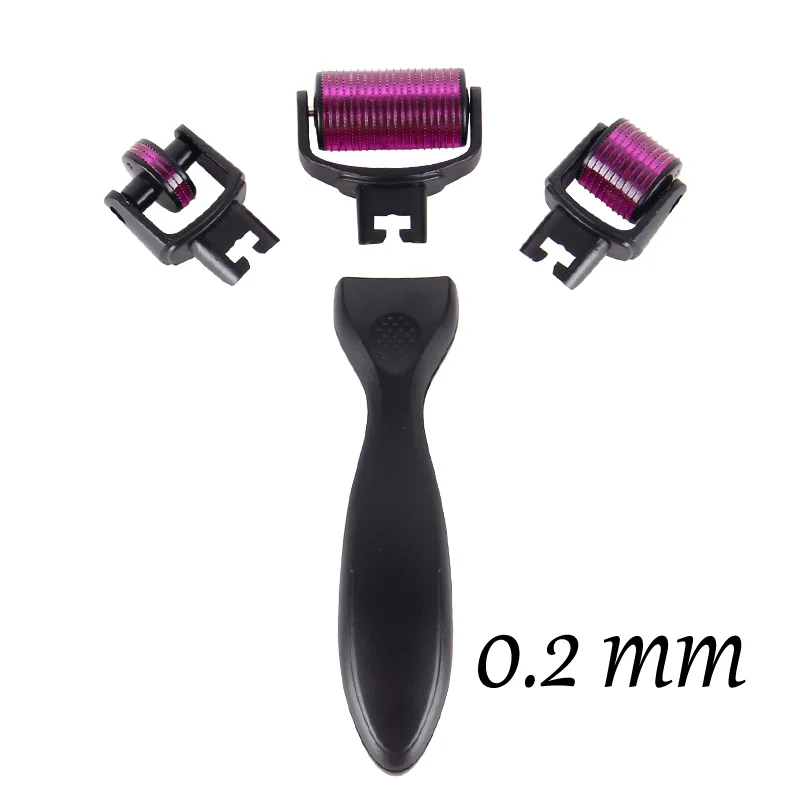3 in 1 black 0.2 mm DARSONVAL DRS 3 в 1 микро иглы Дерма ролик Титан мезороллер микроиглы машина для ухода за кожей и тела лечения - Цвет: 3 in 1 black 0.2 mm