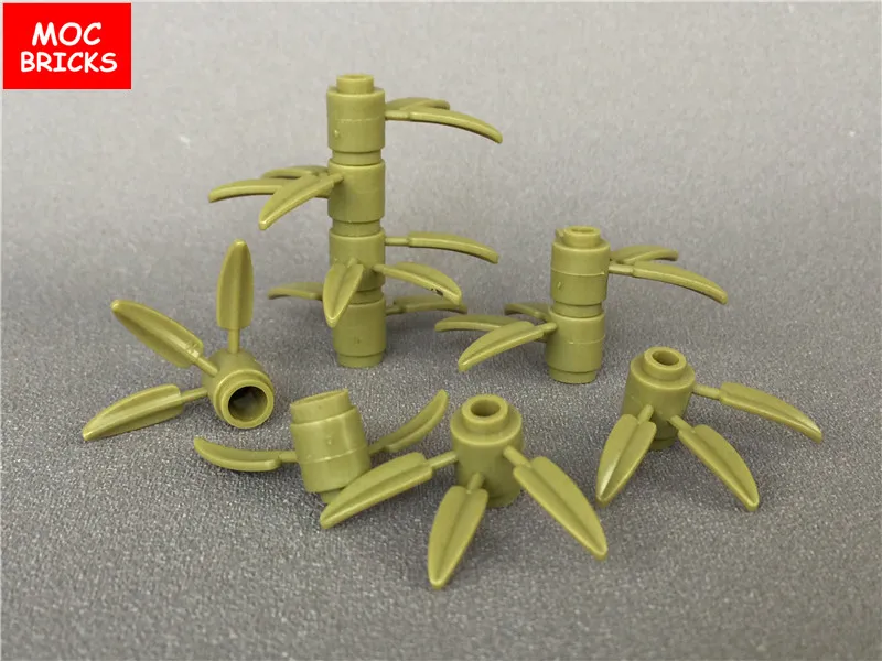 50 шт./лот MOC кирпичи растение Зеленые Бамбуковые листья дерева для цветов
