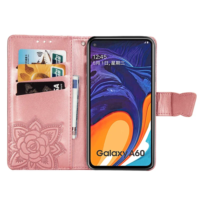 Кожаный чехол книжка для мобильного телефона Samsung Galaxy A60 роскошный кошелек A10 A30 A40