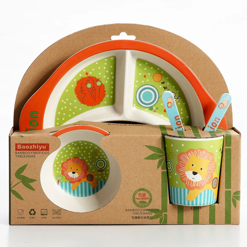 5 шт./компл. бамбуковое волокно детская посуда для одежда малышей Посуда столовая
