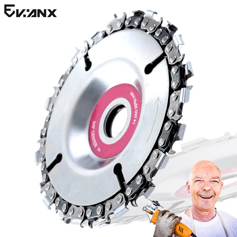 

Wood Carving Disc 4" Grinder Disc Chain 22 Tooth Fine Cut Chain 105mm Wood Carving Tools For100/115 Angle Grinder Woodworking