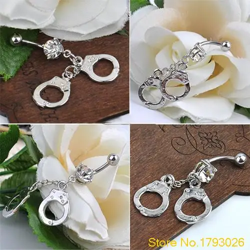 Модные наручники Стразы с кристаллами для пупка штанга Кольца пирсинга 4T93 |