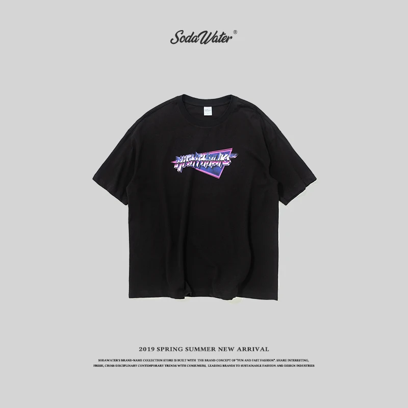 Мужская футболка SODAWATER летняя с коротким рукавом черная 2019 | одежда