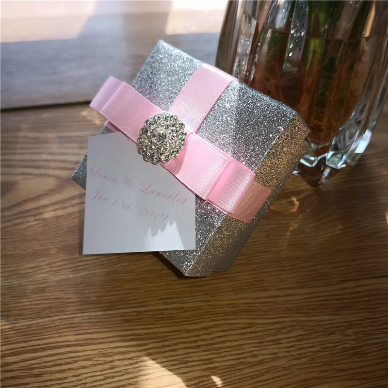 Glitter silver Small 40 шт./партия, уникальный дизайн в Интернете, индивидуальная Подарочная коробка и удобная сумка, материал с блестками, доступны два размера - Цвет: Glitter silver Small