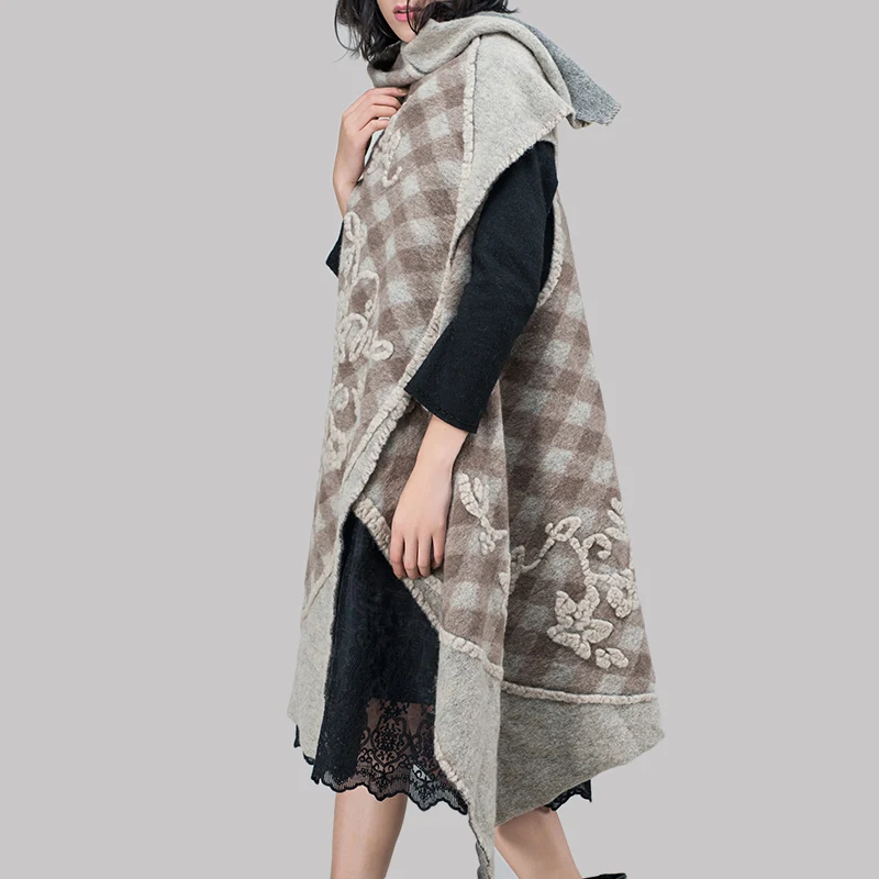 Контур Для женщин Весна принт шерсть Вязаные Жилеты для модные Свободные