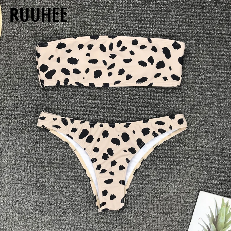 Бандаж RUUHEE, бикини, купальник для женщин, микро бикини, набор,, с животным принтом, купальник для женщин, летняя пляжная одежда, бикини